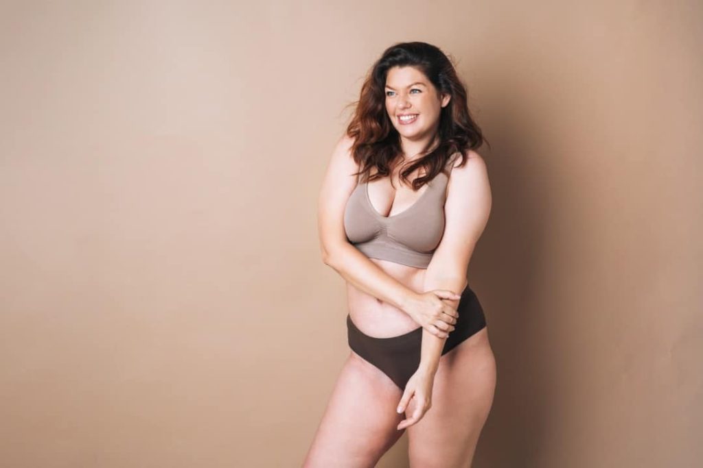 portrait,of,self,loving,woman,plus,size,in,underwear,on